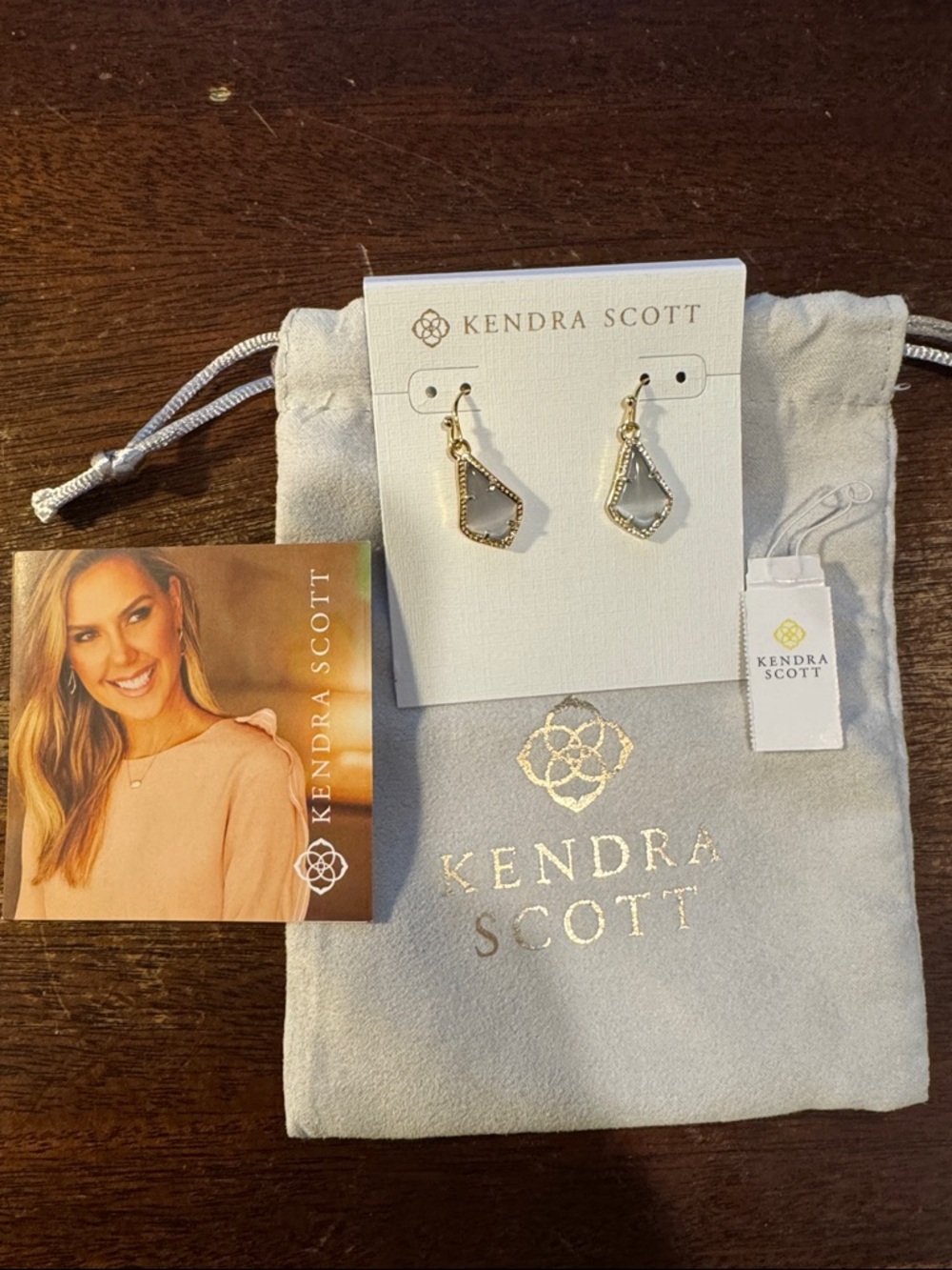 Kendra Scott Gold and White Drop Earrings